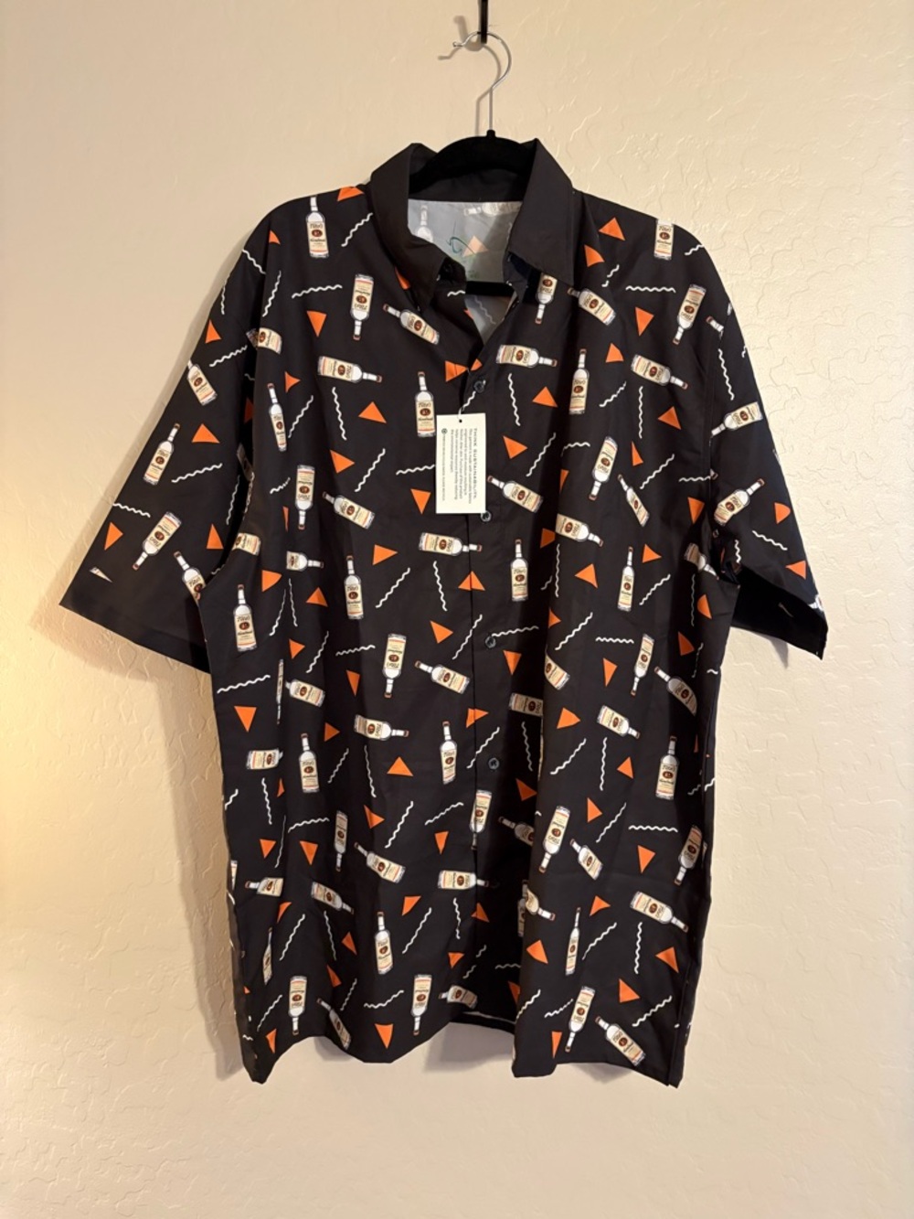 Tito’s Vodka Short-Sleeve Black Button-Down Shirt